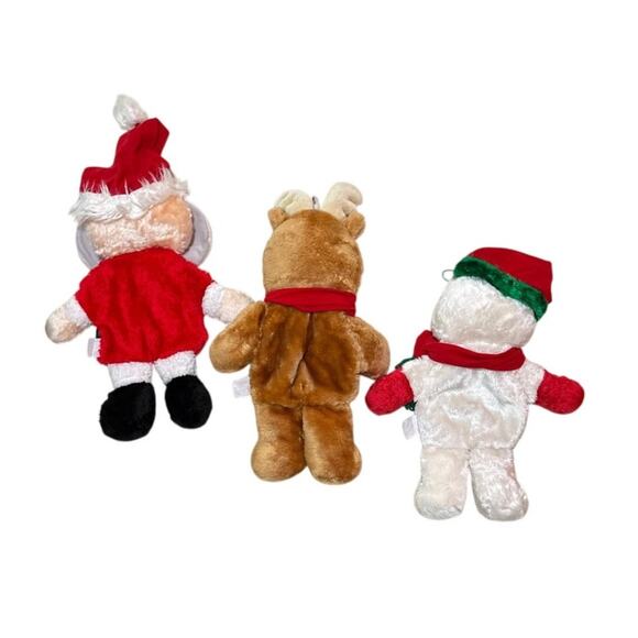 1988 Fairview Plush Christmas Stockings Set of 3 Rudolph Santa Snowman VTG - Picture 2 of 15